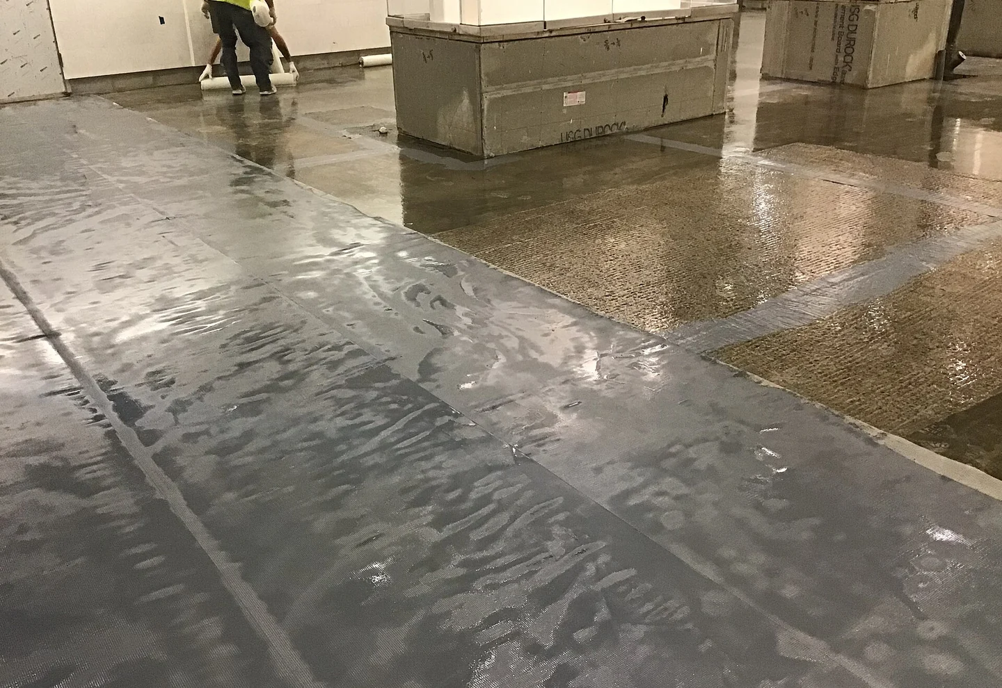 Water-based protective floor coating